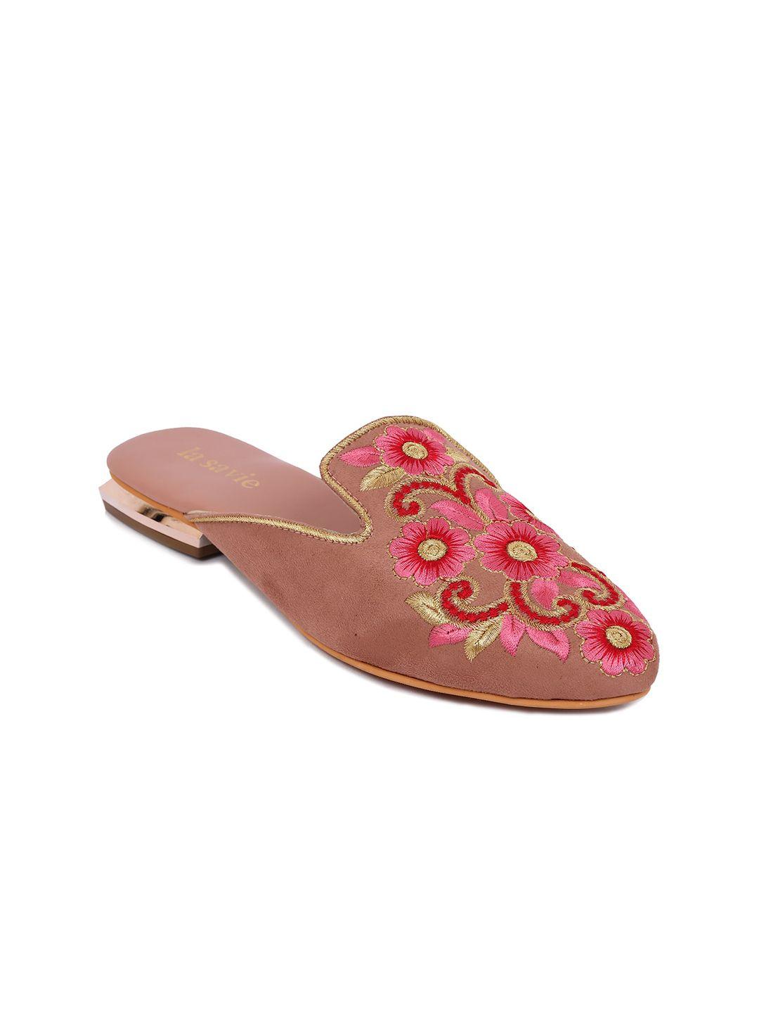 la savie women embellished ethnic mules flats