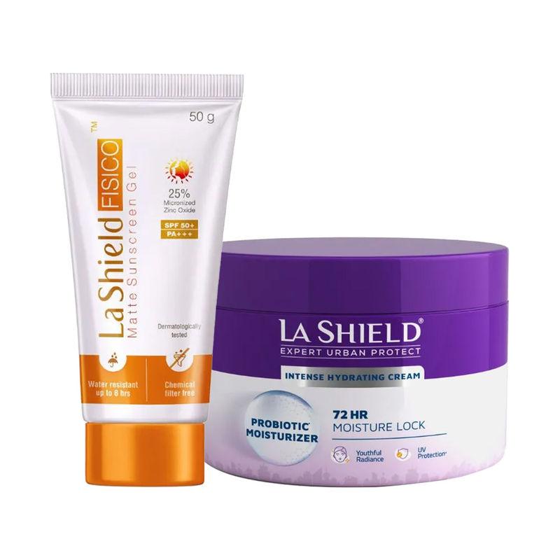 la shield fisico sunscree + probiotic moisturizer face cream combo