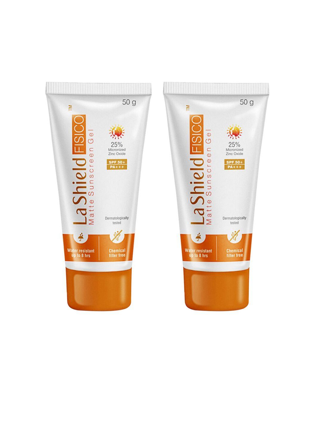 la shield set of 2 fisico matte sunscreen gel spf 50+ & pa+++ - 50g each