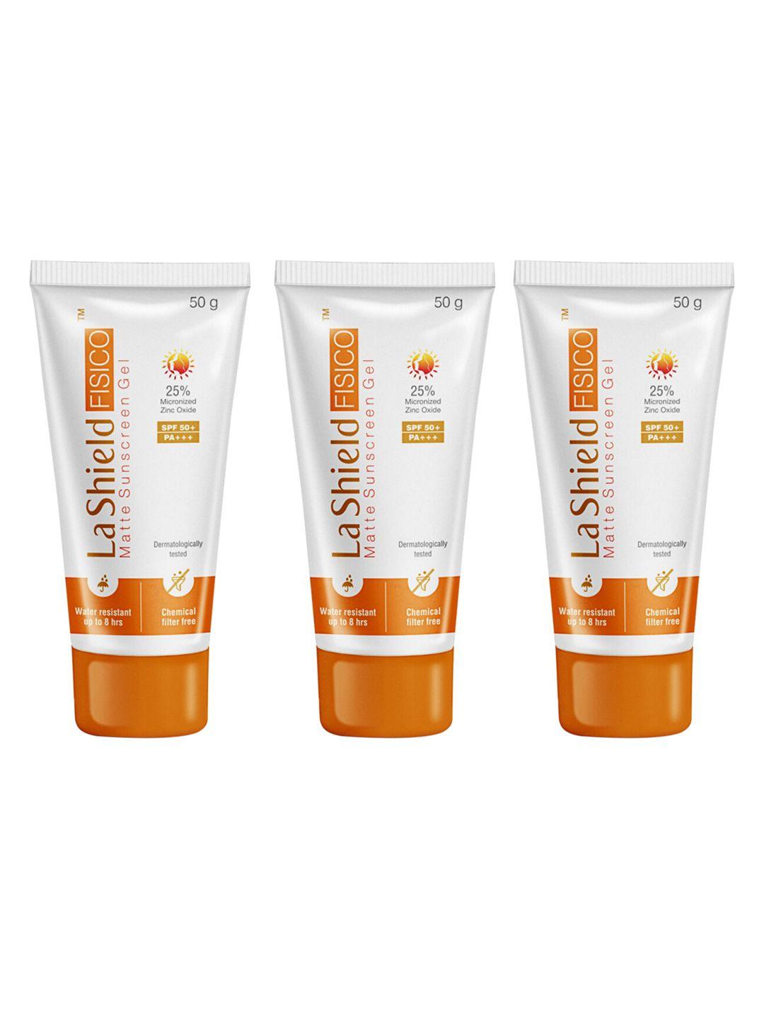 la shield set of 3 fisico matte sunscreen gel spf 50+ & pa+++ - 50g each