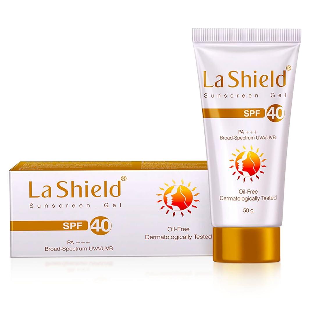 la shield spf 40 & pa+++ mineral based sunscreen gel | suitable for all skin types, 50 grams