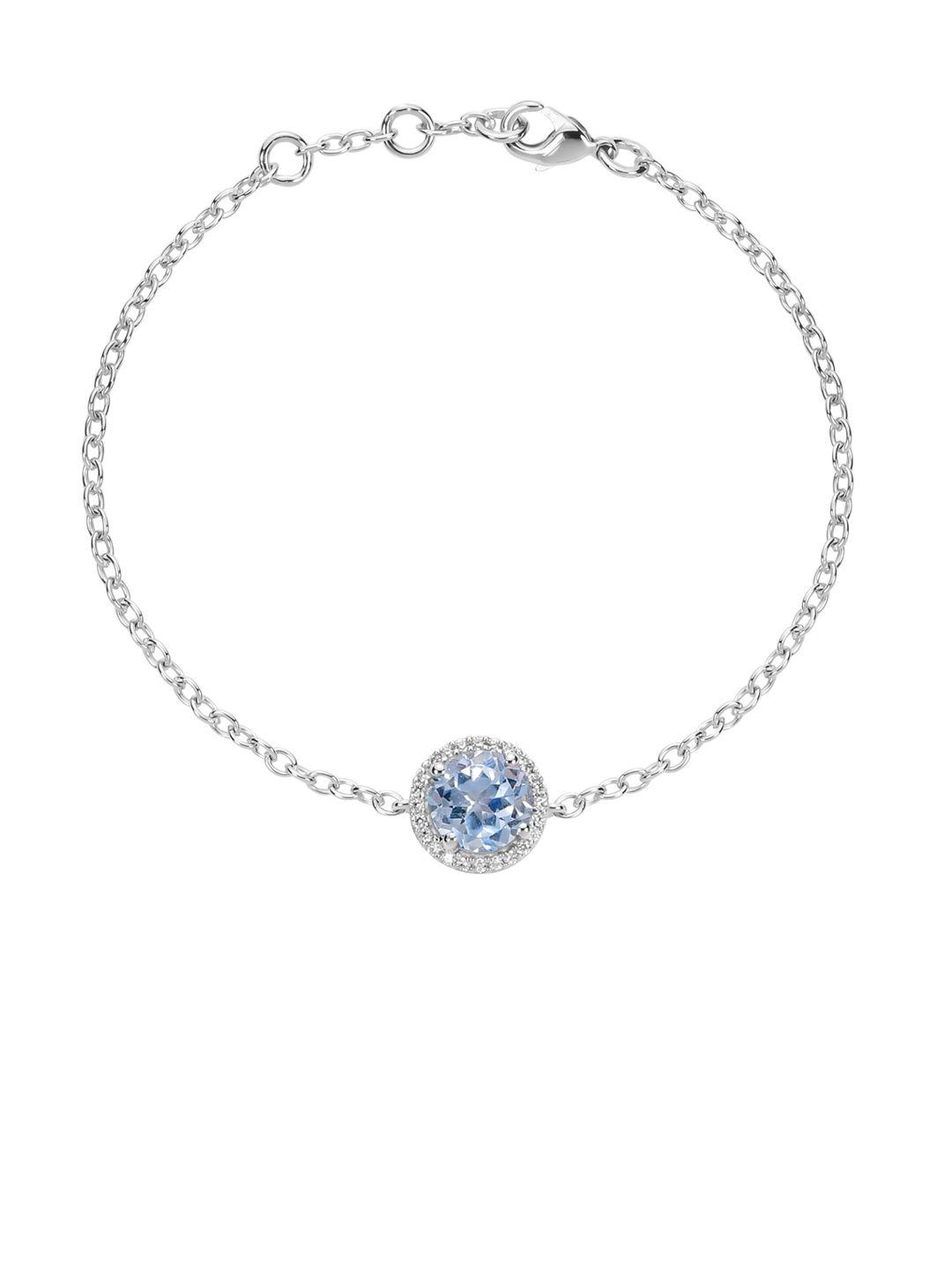 la soula 925 sterling silver & blue studded bracelet rakhi