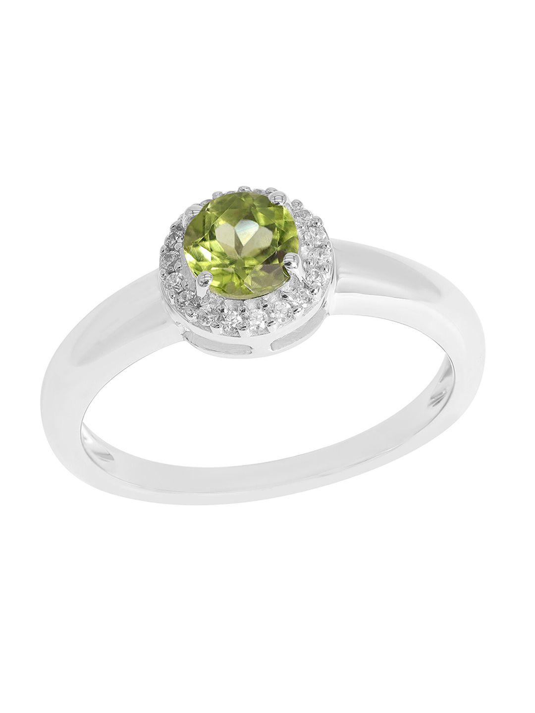 la soula 925 sterling silver & stone-studded with peridot-charm finger ring