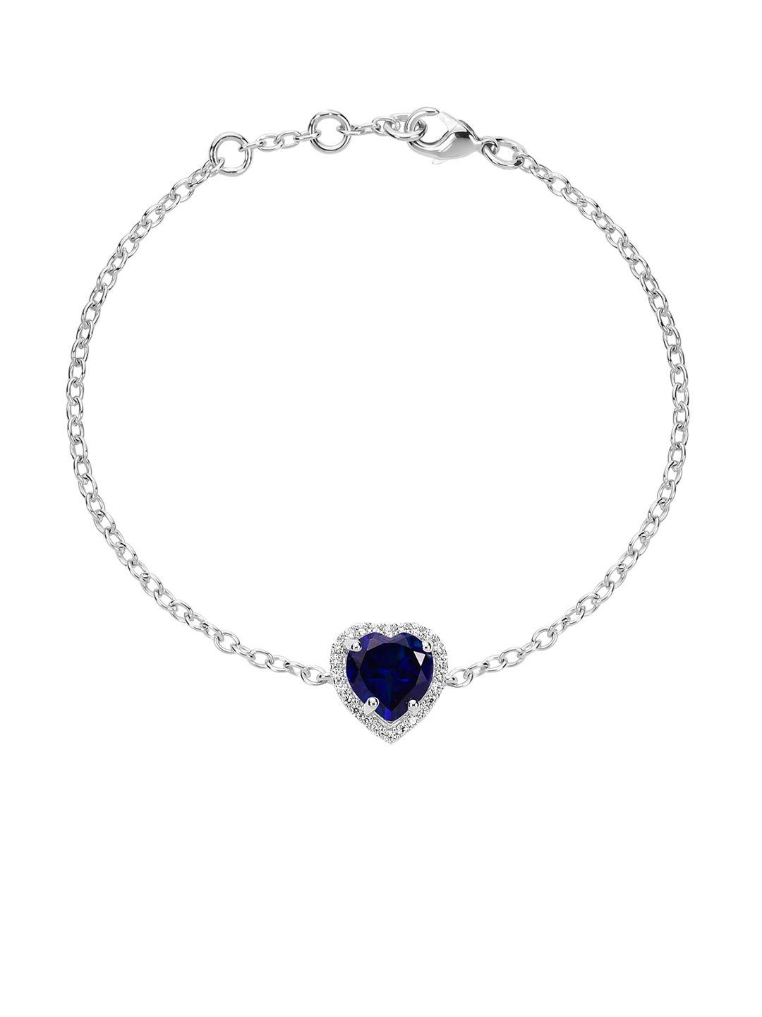 la soula unisex blue & silver-toned 925 sterling silver wraparound bracelet