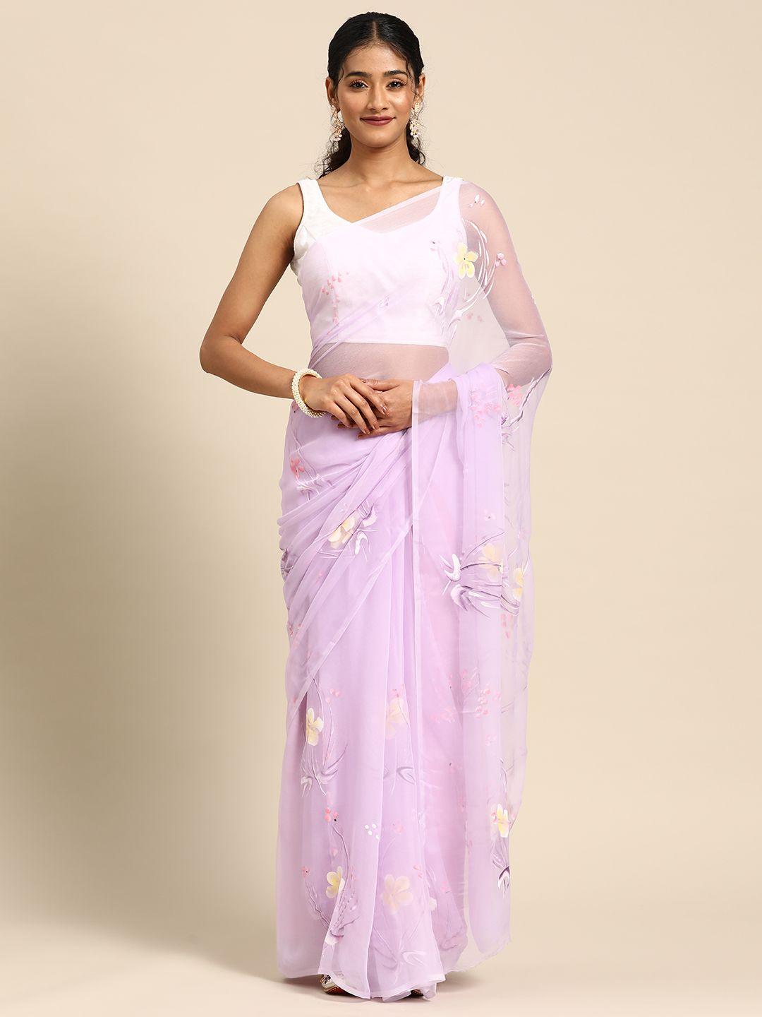 la vastraa floral pure chiffon saree