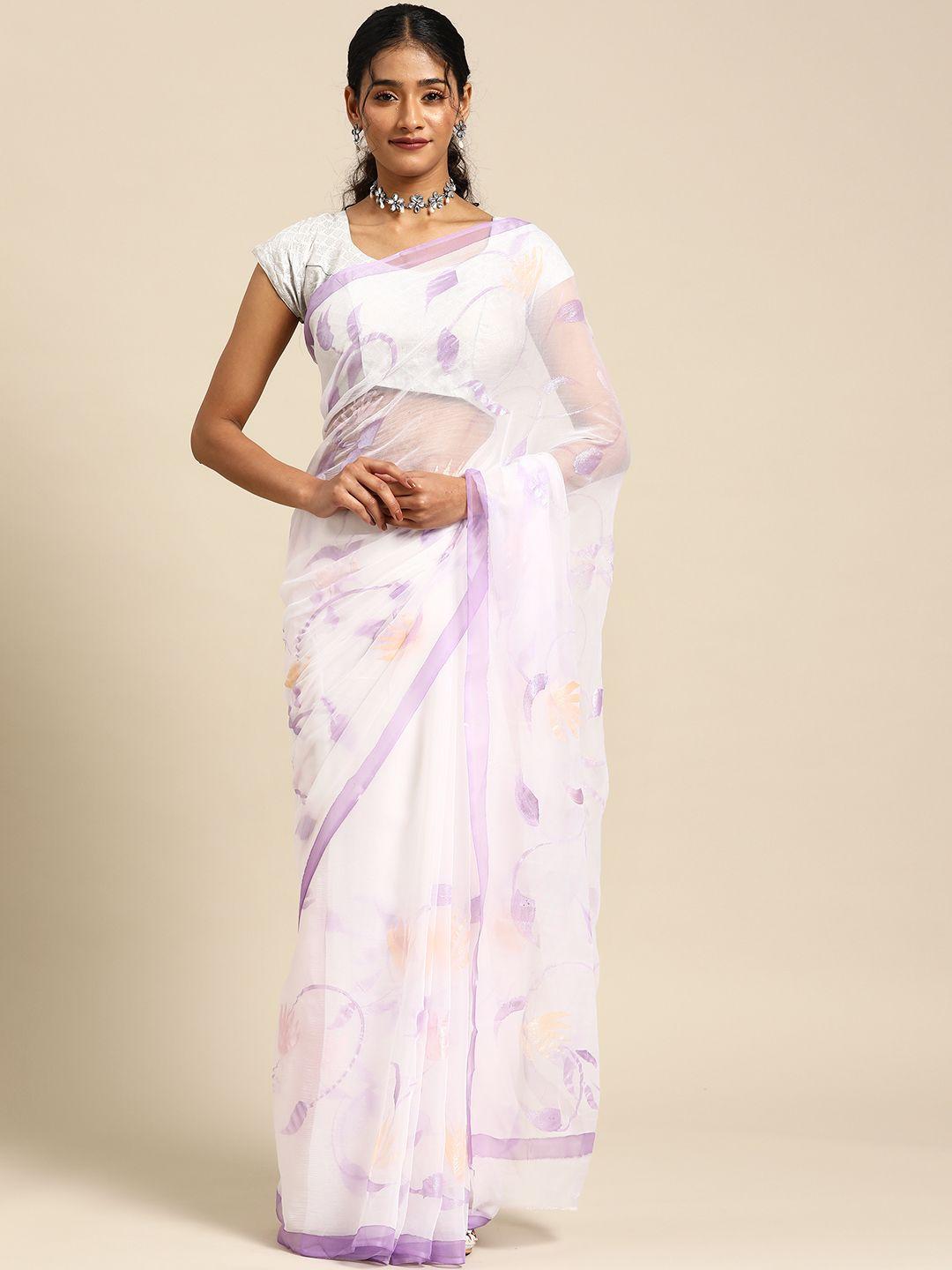 la vastraa floral pure chiffon saree