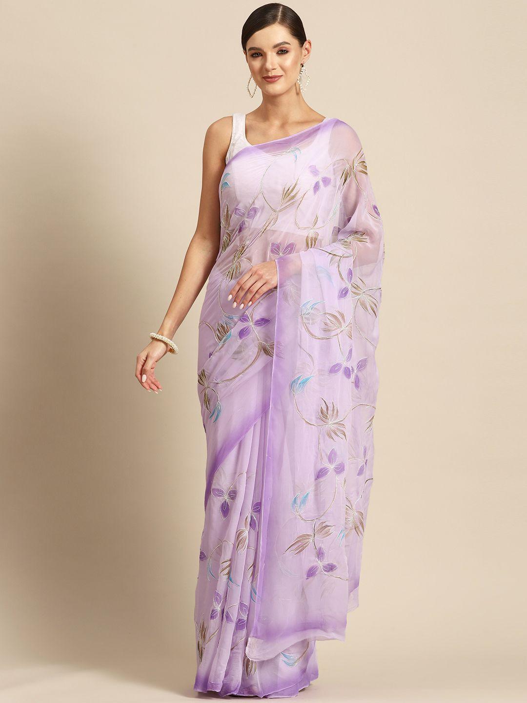 la vastraa floral pure chiffon saree