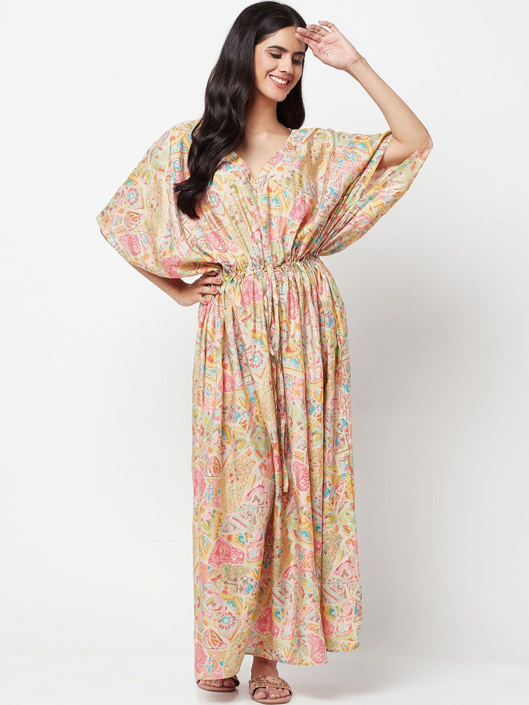 la vastraa printed kaftan ethnic dress