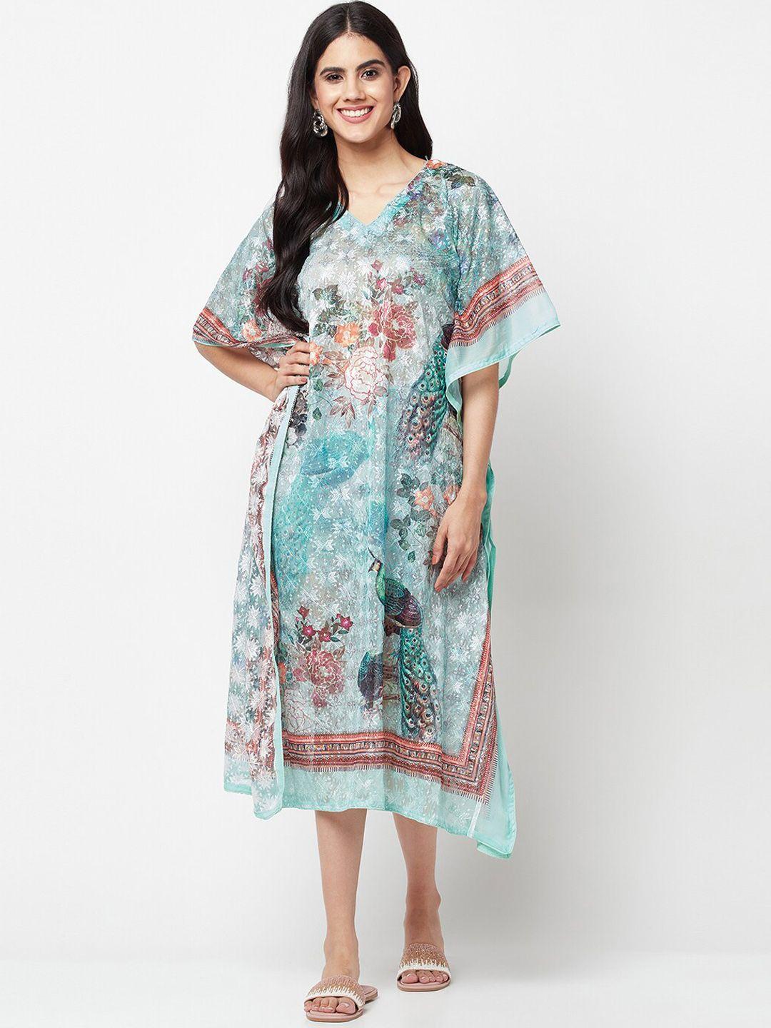 la vastraa printed long kaftan dress