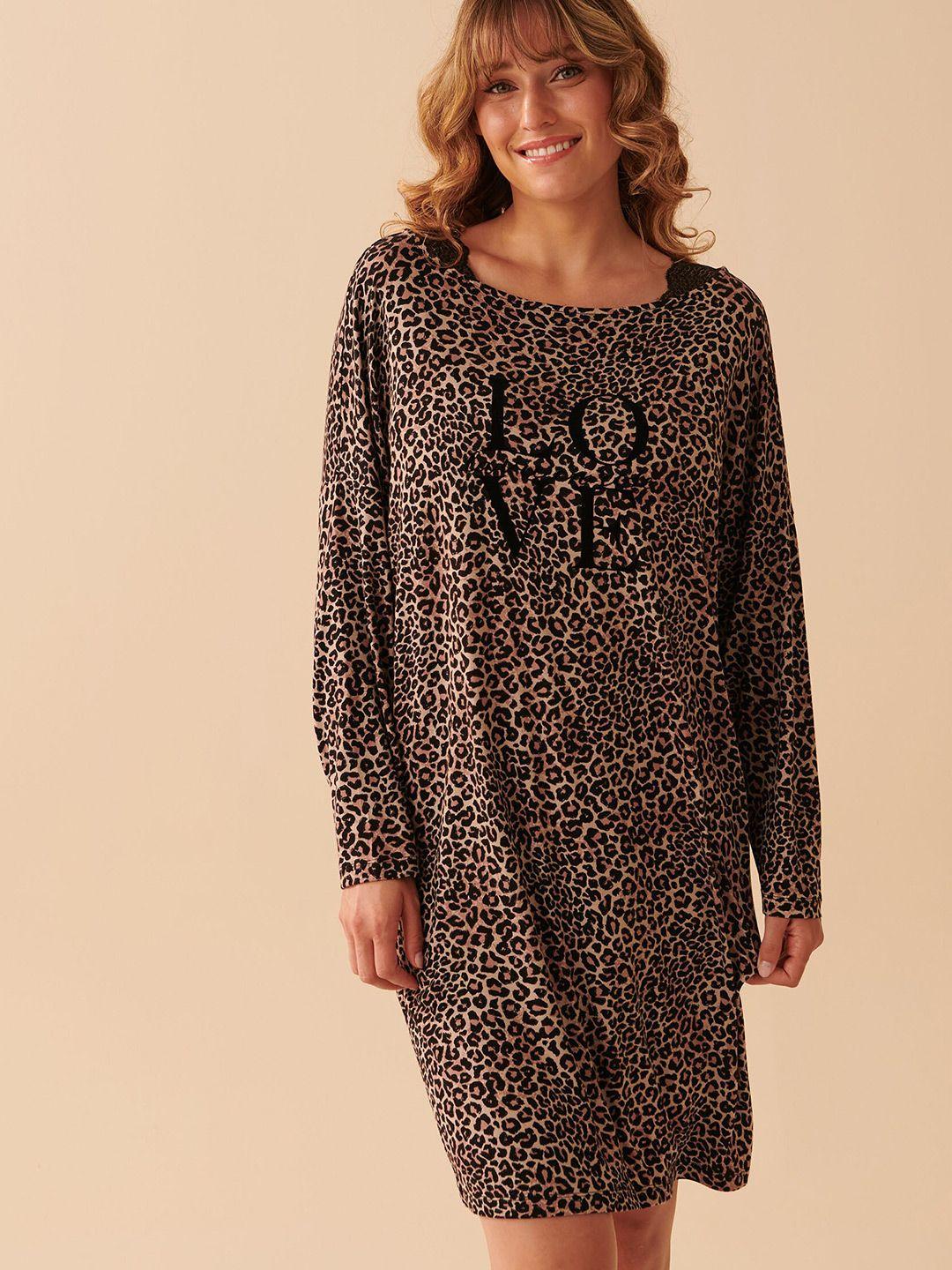 la vie en rose animal printed nightdress