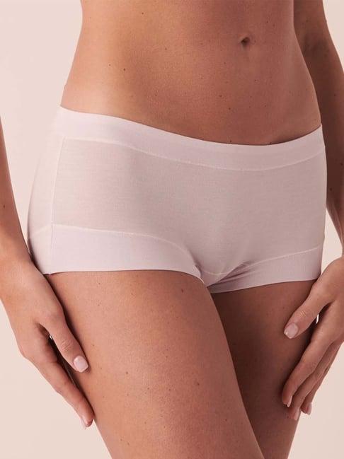 la vie en rose cream plain boy shorts panty