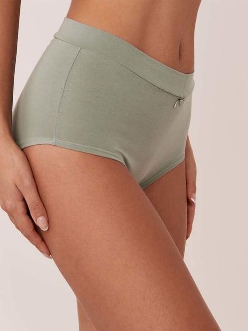 la vie en rose green cotton boy shorts panty