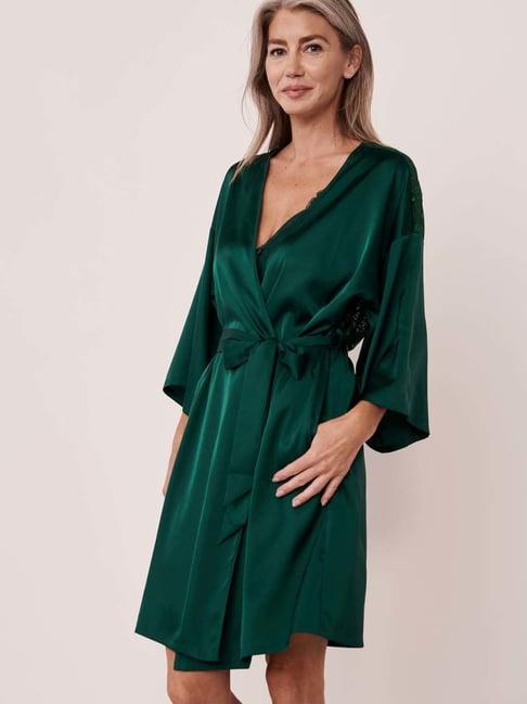 la vie en rose green v neck robe