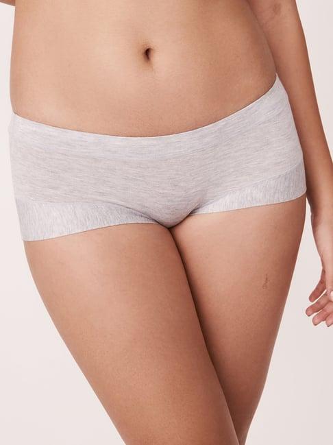 la vie en rose grey plain boy shorts panty