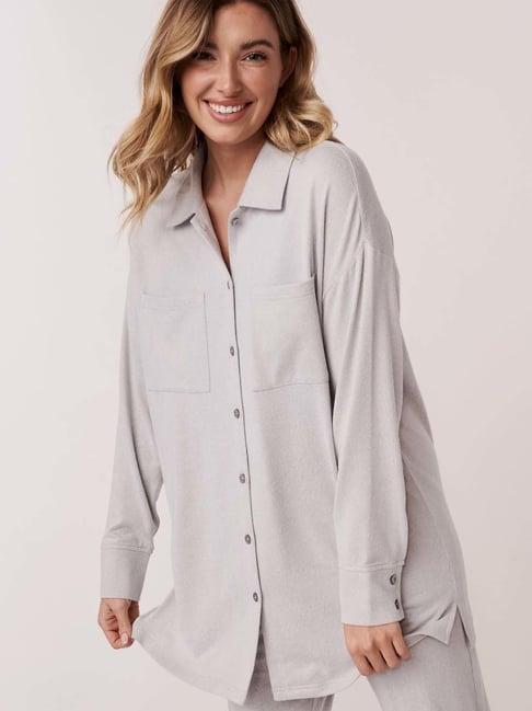 la vie en rose grey plain shirt