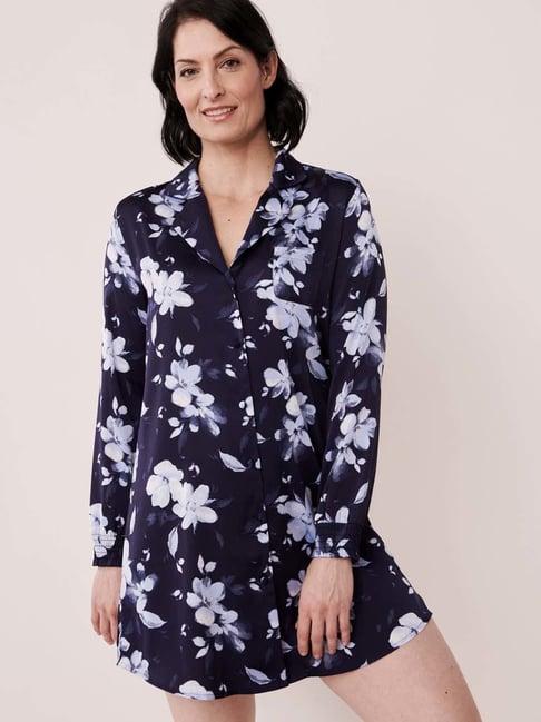 la vie en rose navy printed night shirt