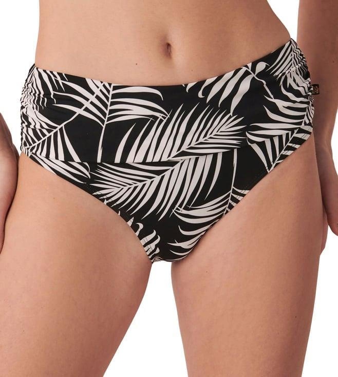 la vie en rose palm leaves high waist bikini bottom