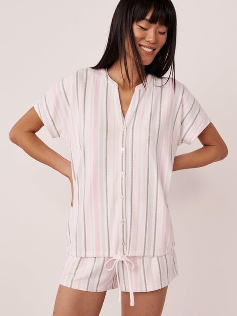 la vie en rose pink & white striped shirt