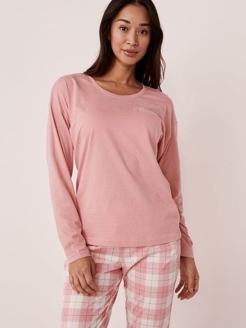 la vie en rose pink cotton printed t-shirt