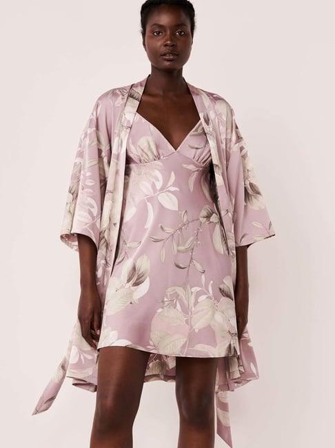 la vie en rose purple printed robe