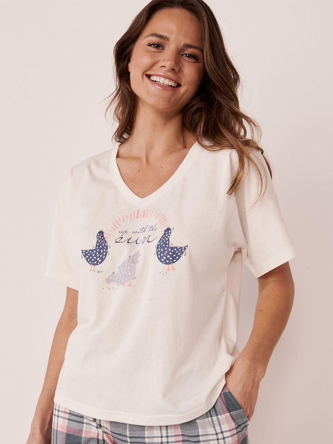 la vie en rose typography printed cotton t-shirt