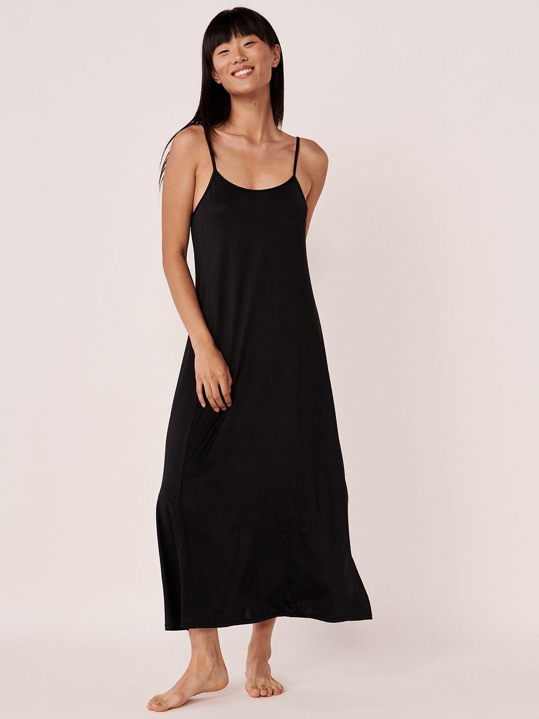 la vie en rose women black maxi nightdress