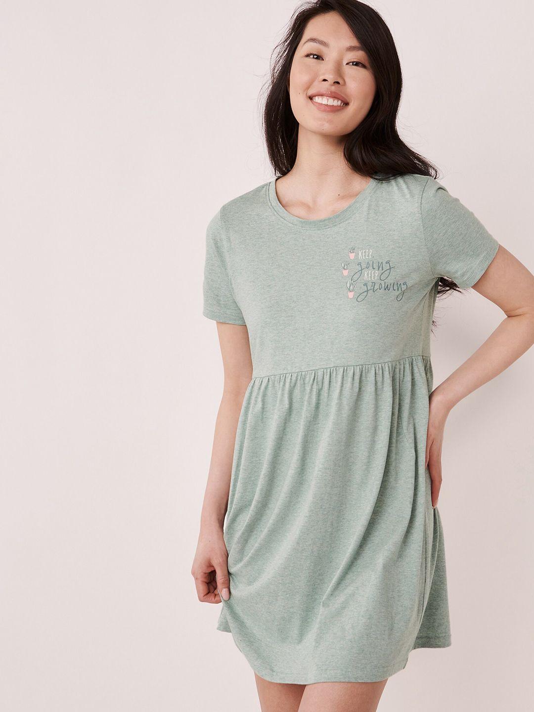 la vie en rose women grey pure cotton nightdress