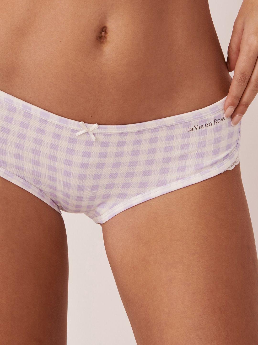 la vie en rose women low-rise checked hipster brief 20100283-p50048