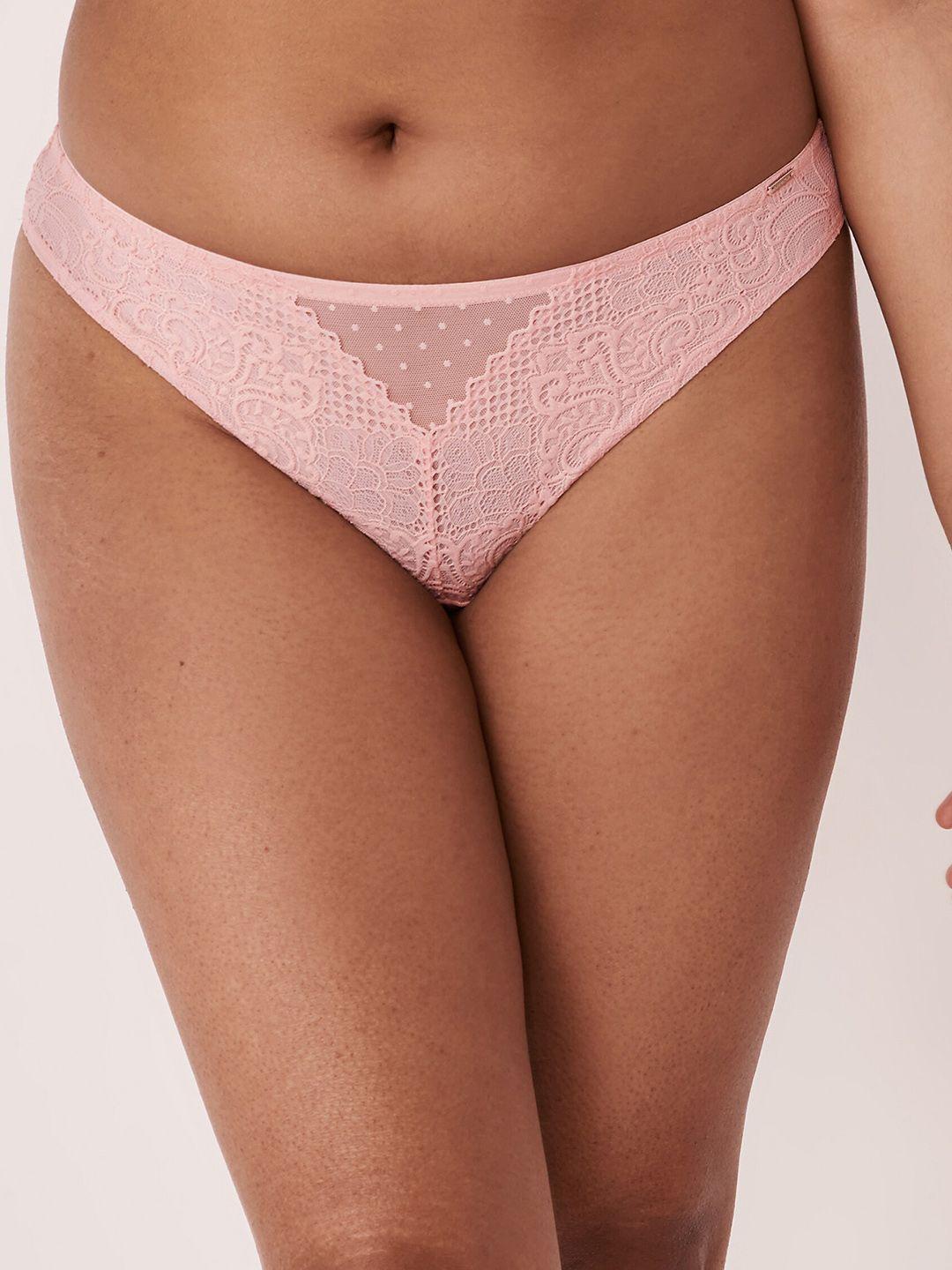 la vie en rose women orange solid bikini briefs