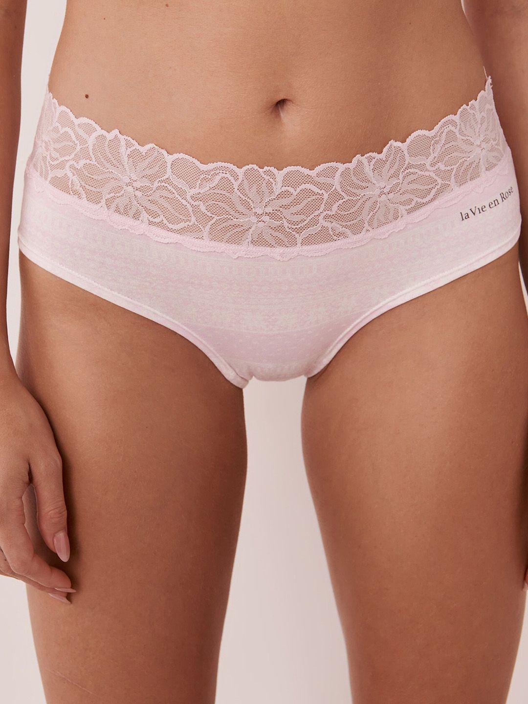 la vie en rose women pink printed basic briefs