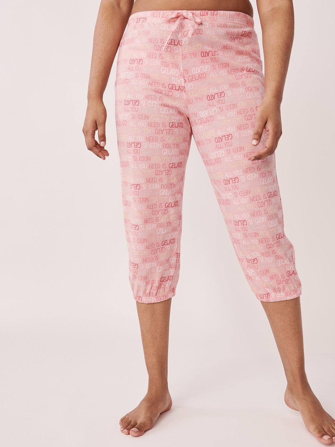 la vie en rose women pink printed lounge pants