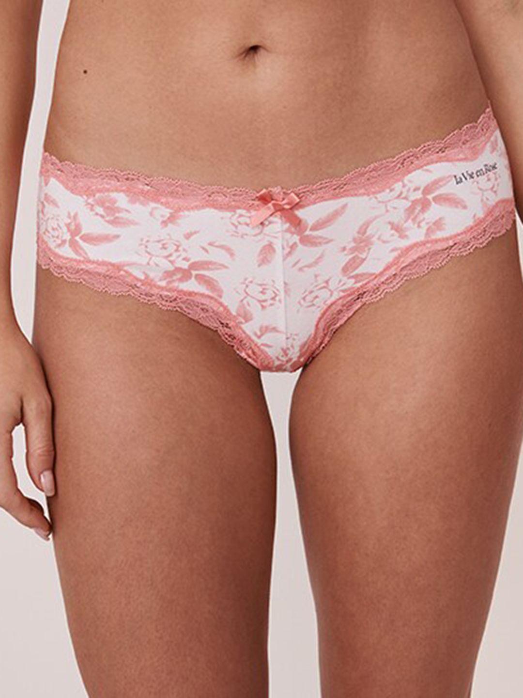 la vie en rose women printed bikini lace briefs