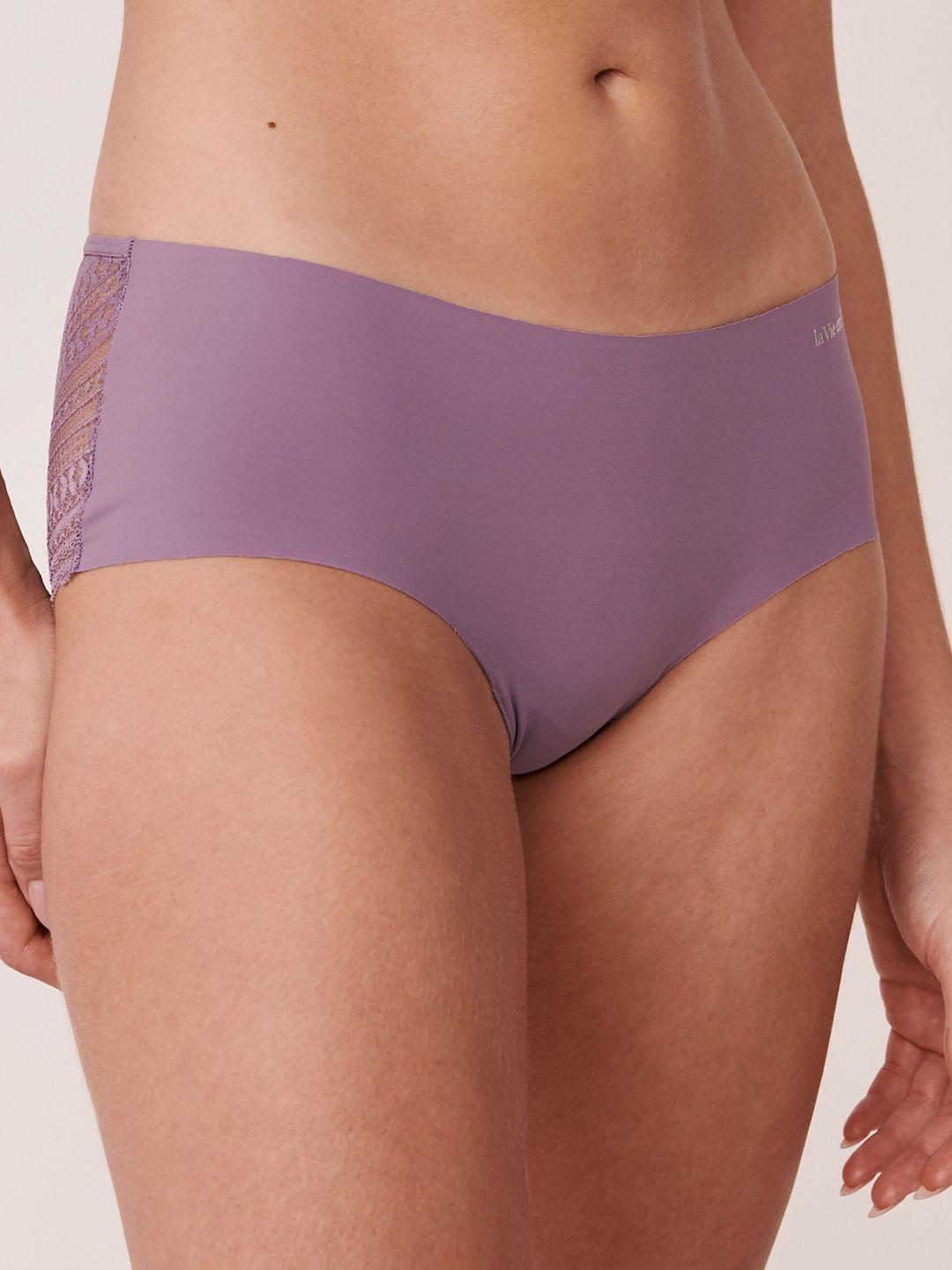 la vie en rose women purple self design hipster briefs