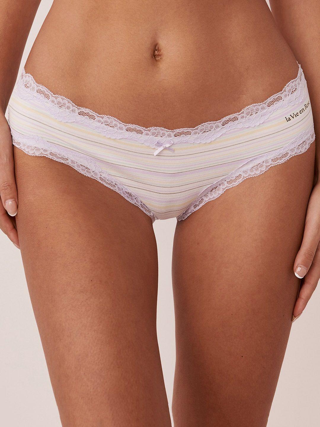 la vie en rose women striped basic brief 20100289-p10241