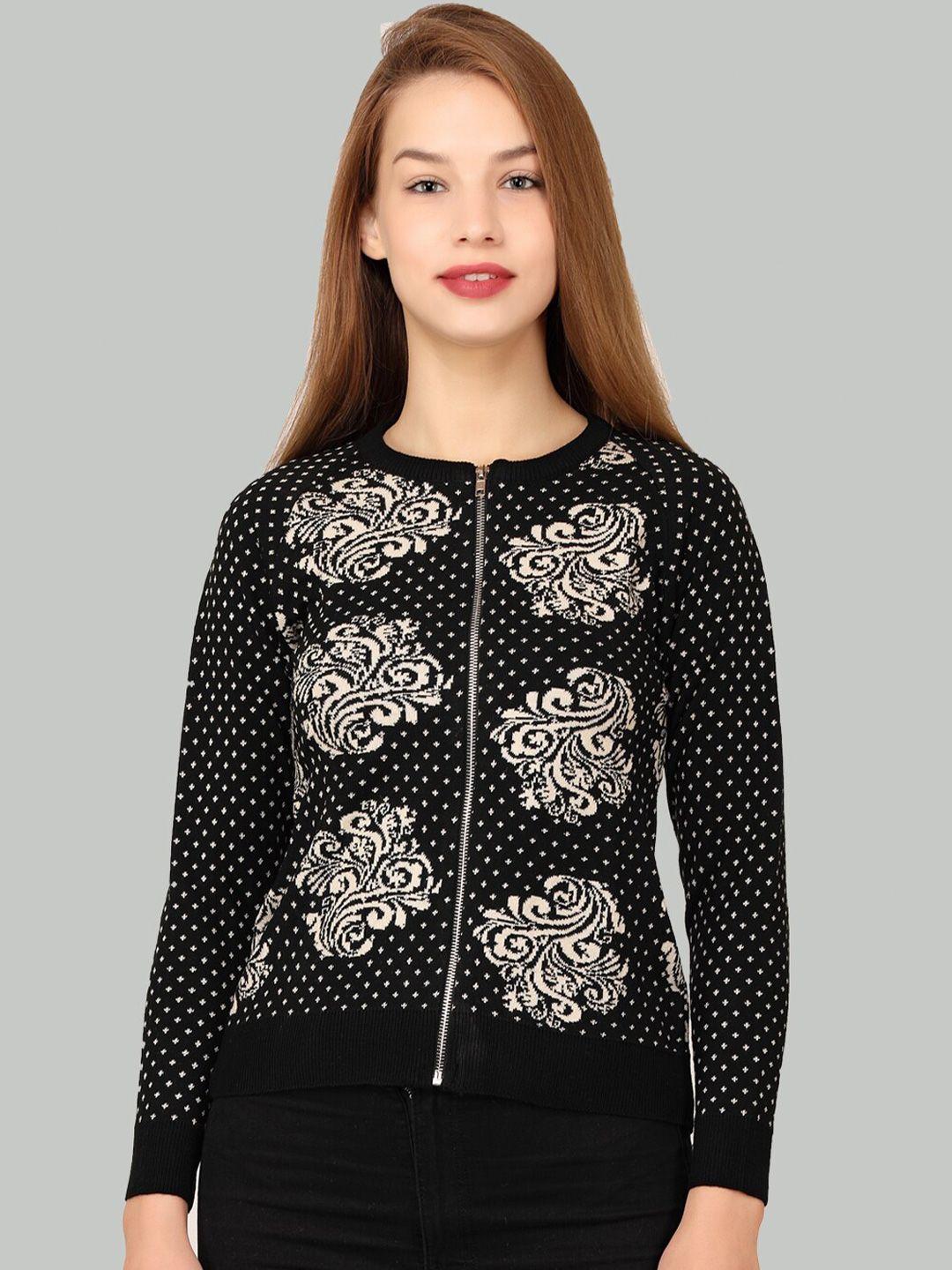 la-vita ethnic motifs printed woollen cardigan