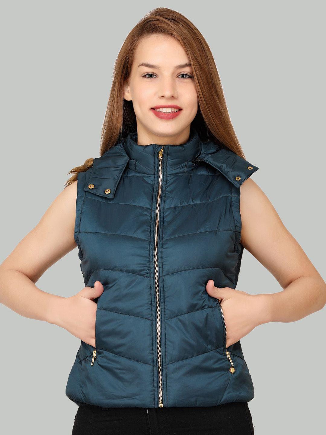 la-vita lightweight faux fur trim sleeveless hooded padded jacket