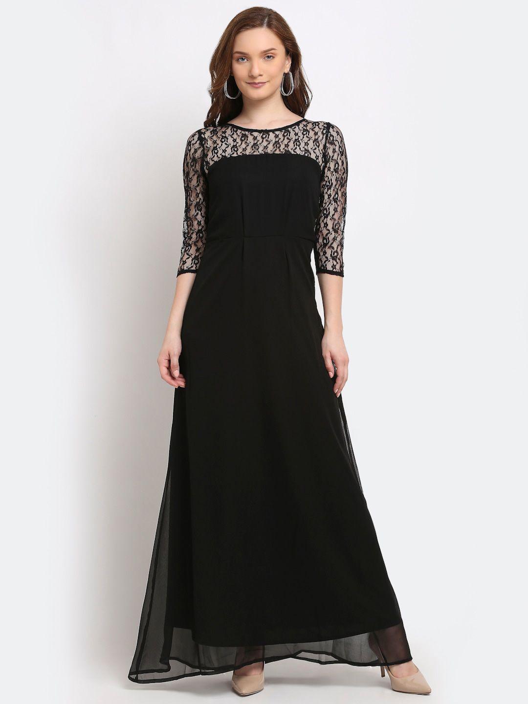 la zoire black georgette maxi dress