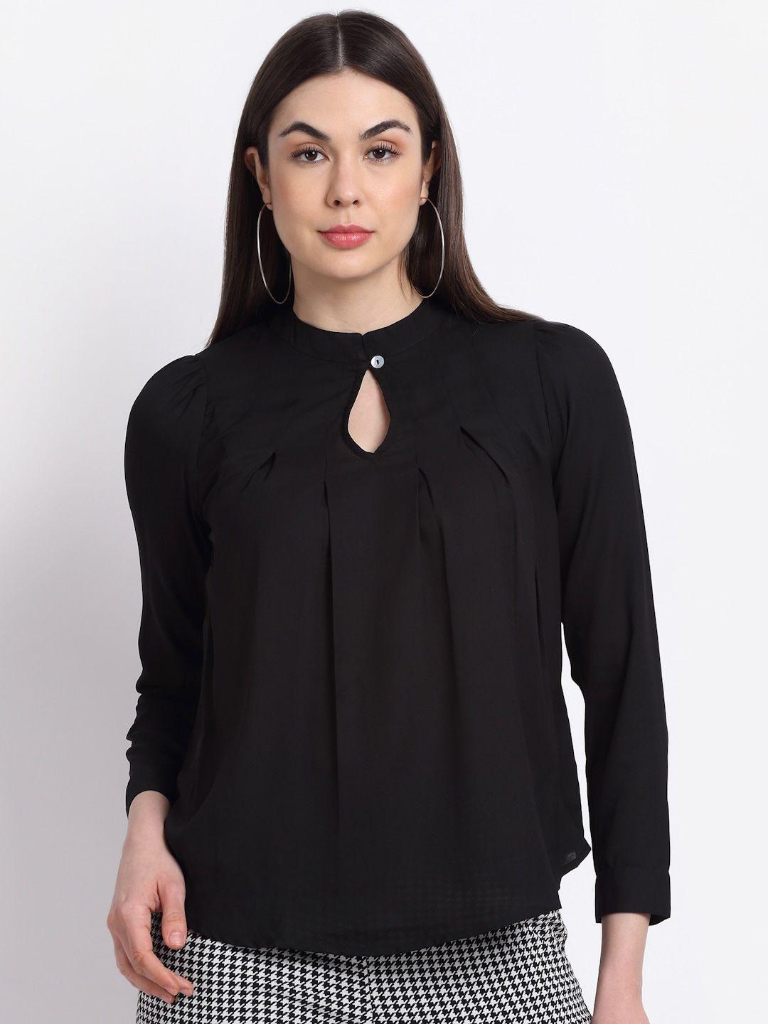 la zoire keyhole neck georgette top