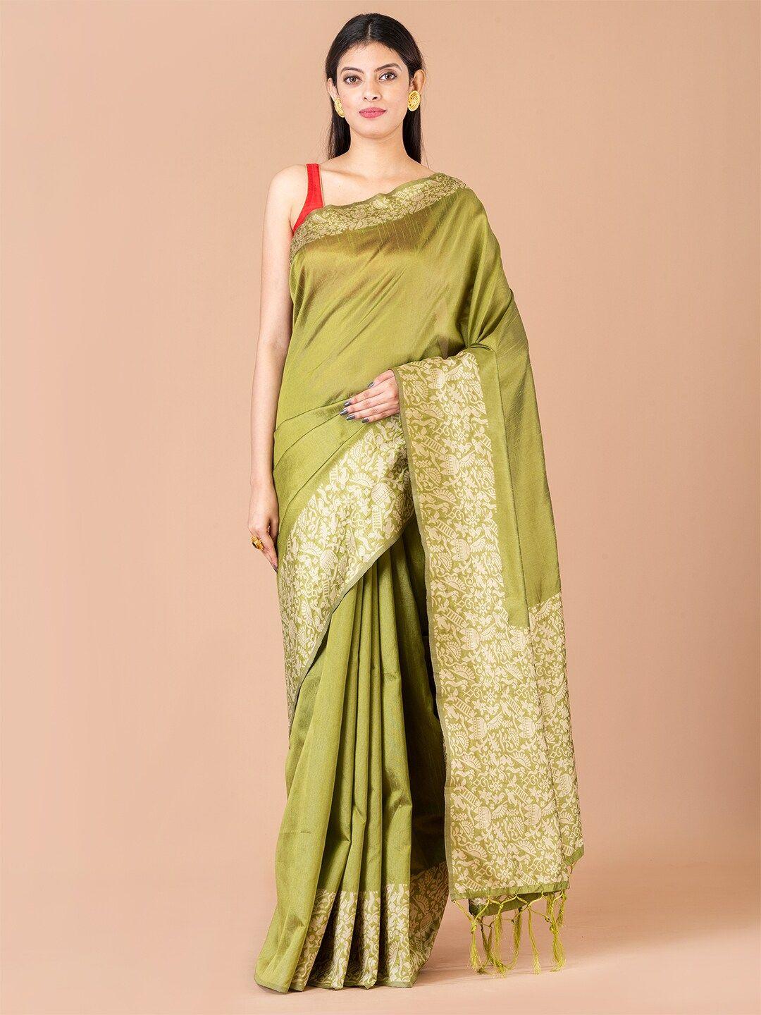 laa calcutta zari silk banarasi saree