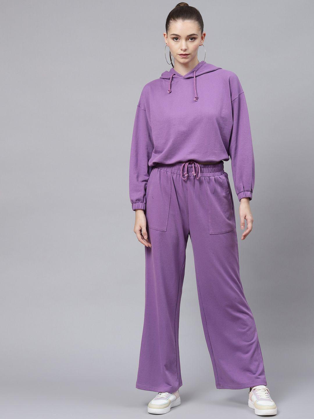 laabha women purple solid track suit