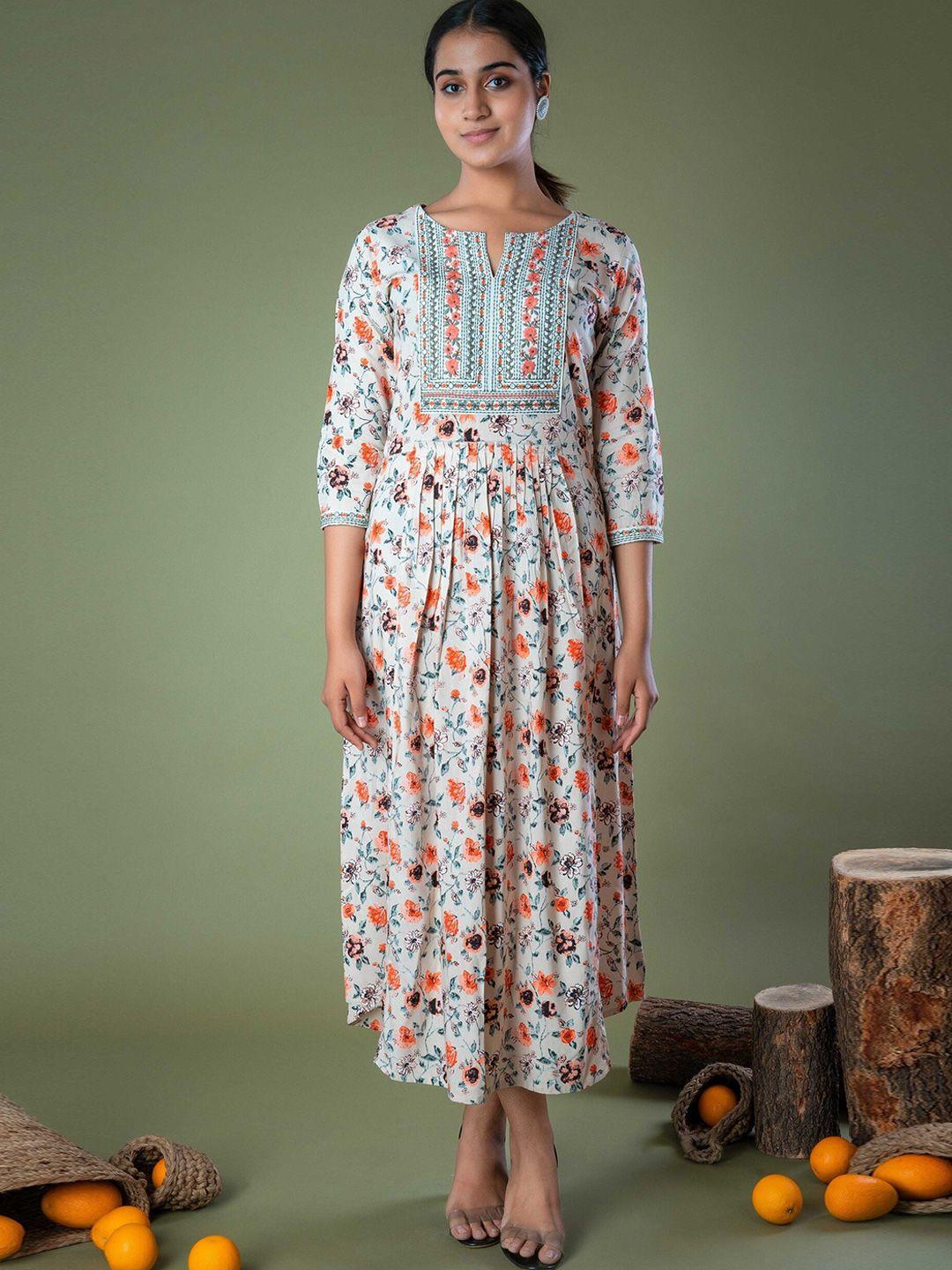 laakhi floral printed a-line ethnic dress