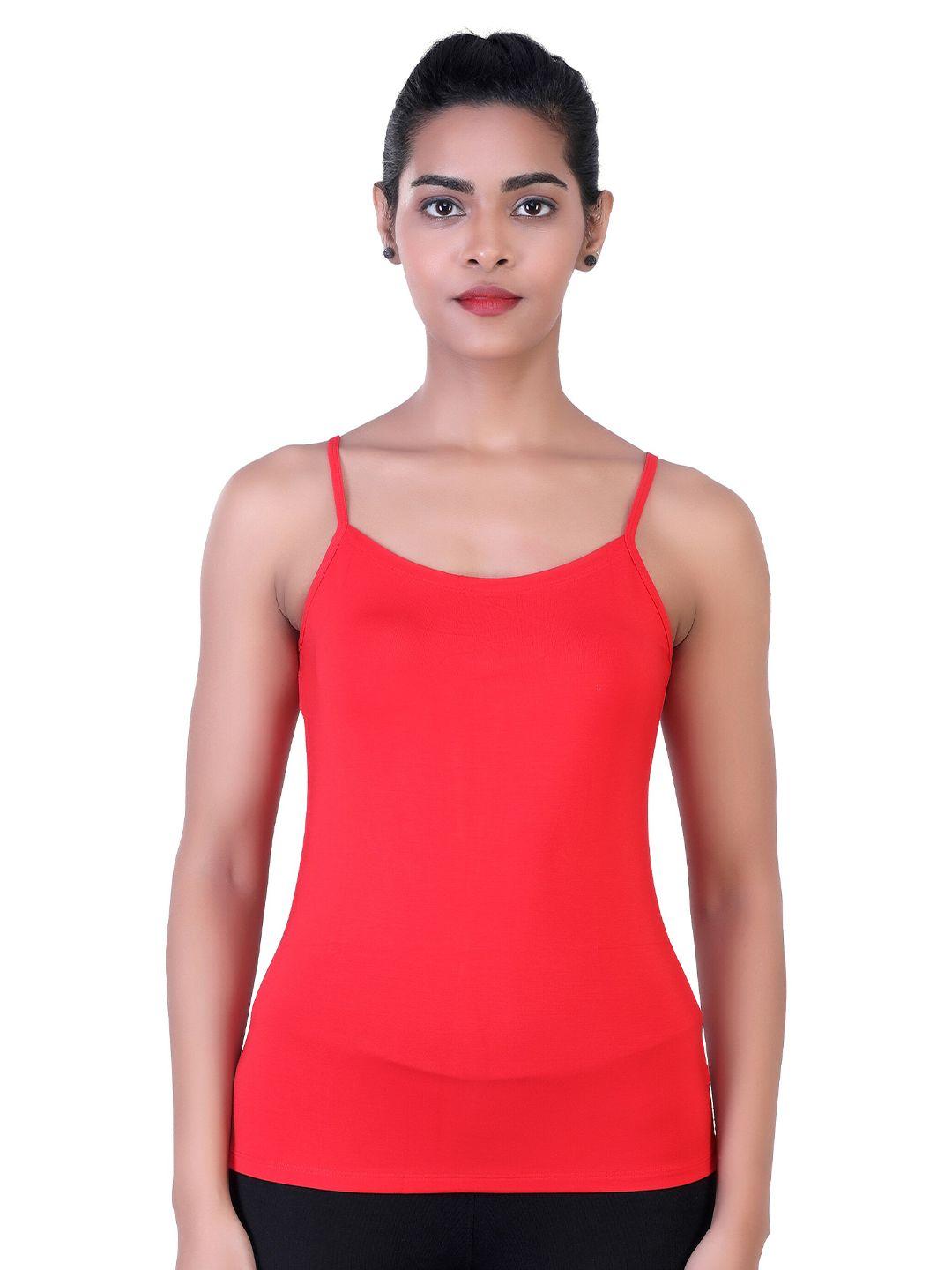 laasa sports women red solid camisole