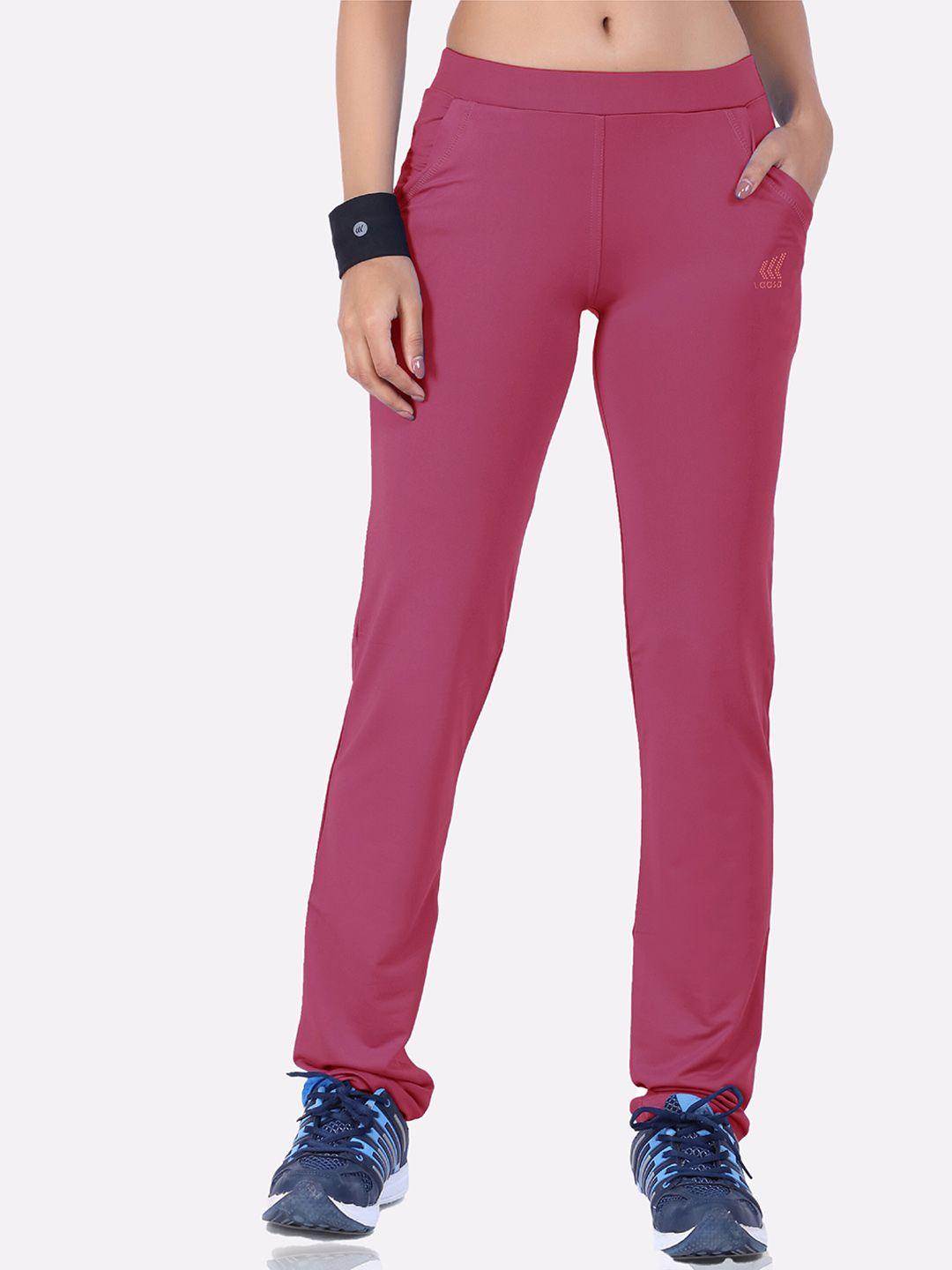 laasa  sports women pink solid track pants