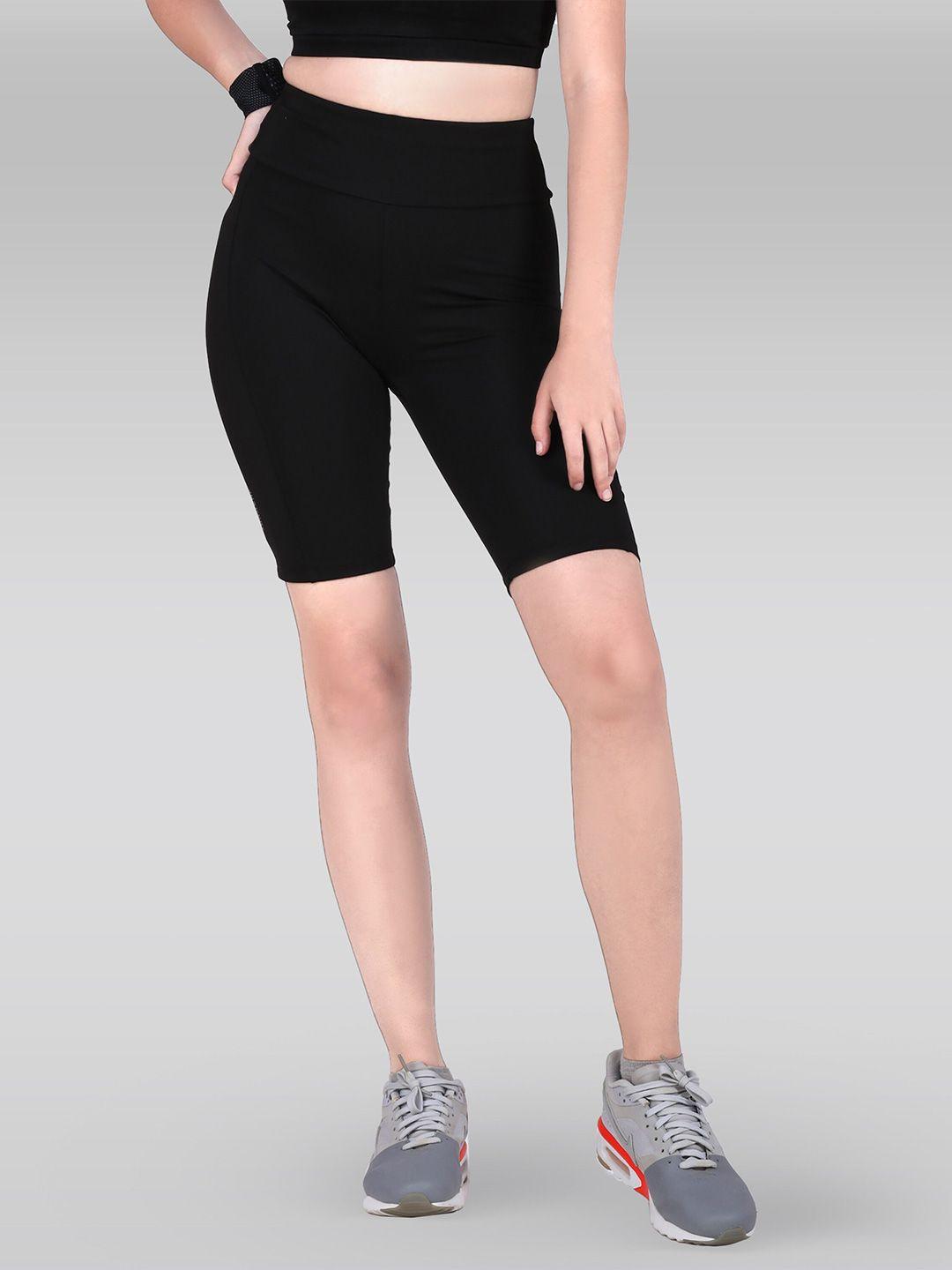 laasa  sports women skinny fit high-rise training or gym sports shorts