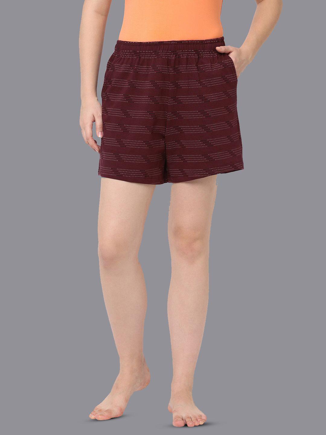laasa  sports women striped dri-fit cotton regular shorts