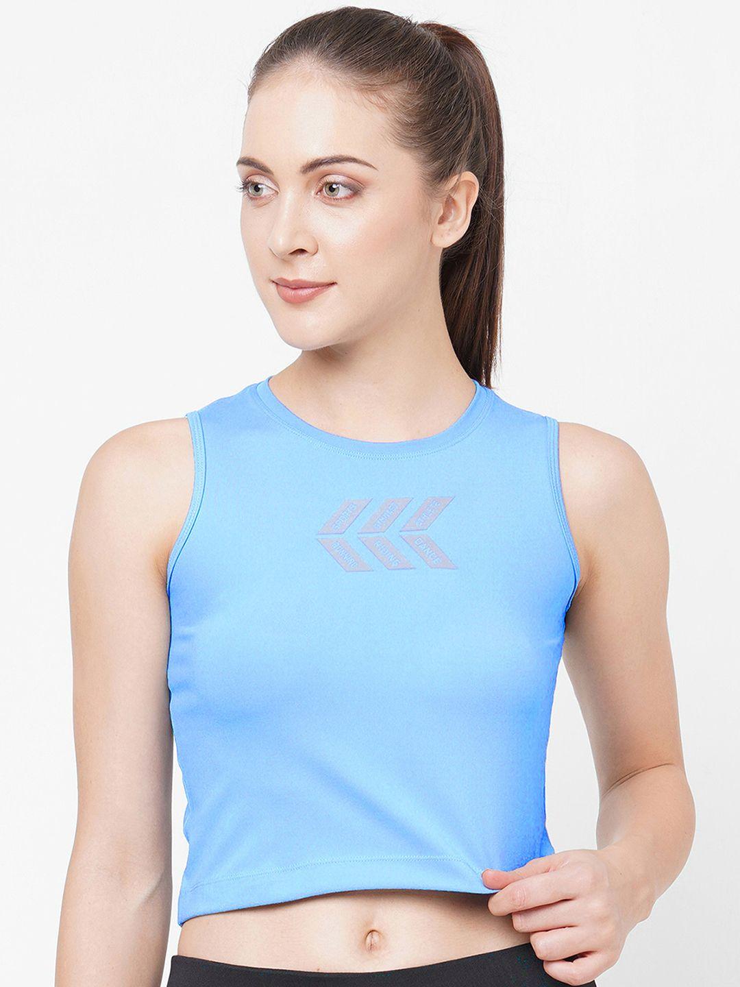 laasa sports printed sleeveless crop top