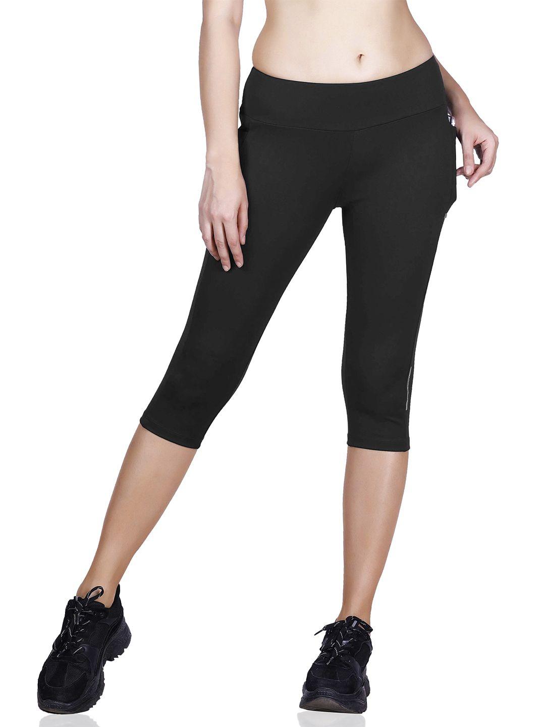 laasa sports women black sports capris