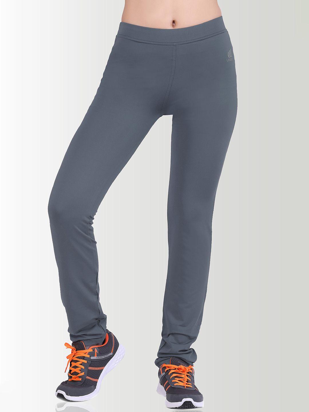 laasa sports women grey solid regular fit track pants