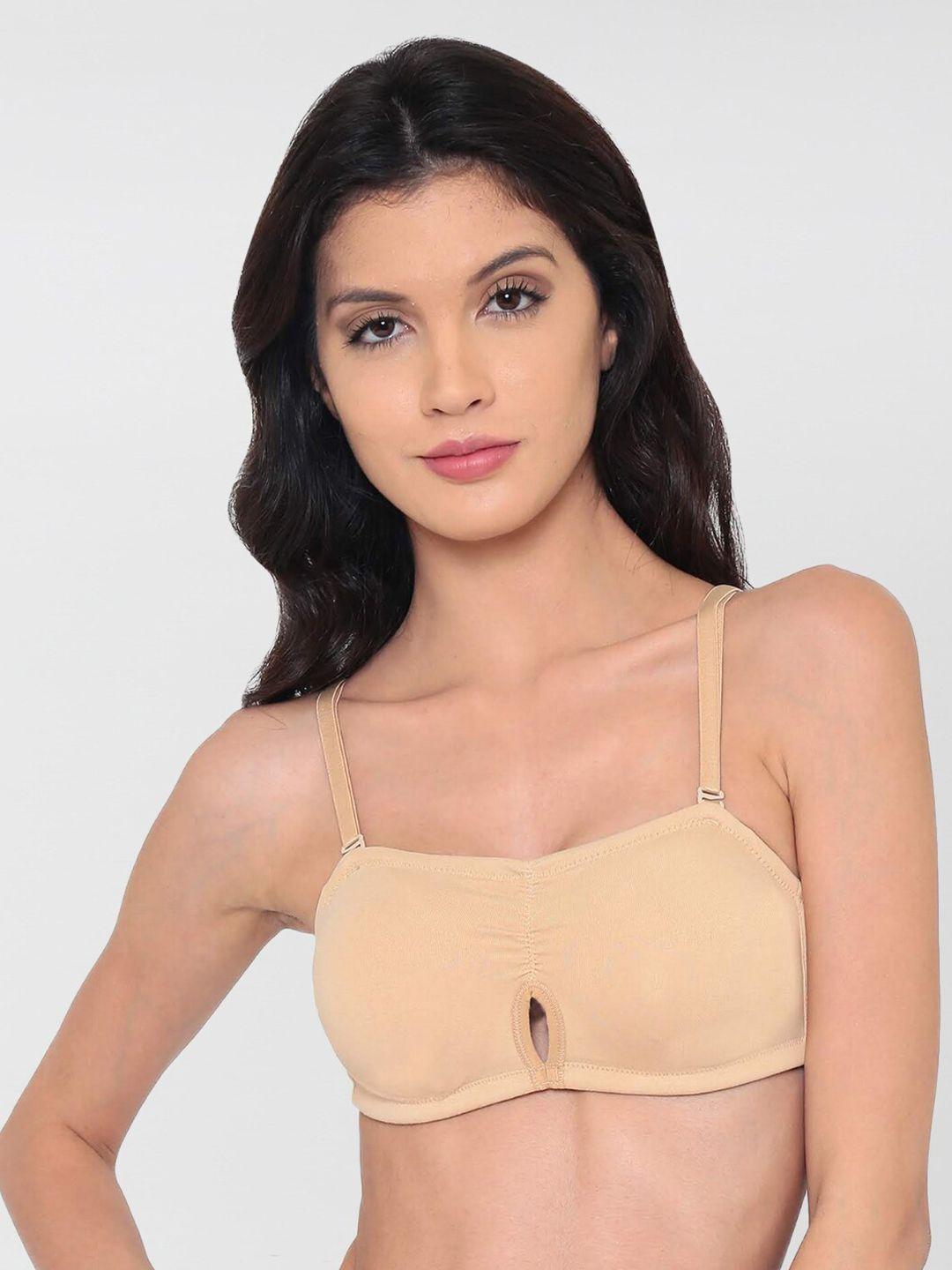 laavian nude-coloured bandeau bra