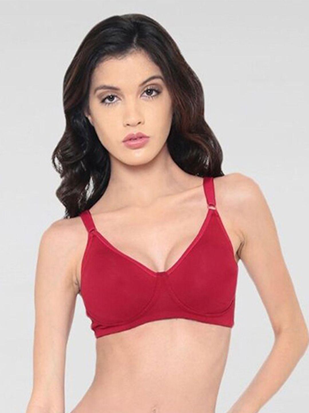laavian red non padded non-wired t-shirt bra